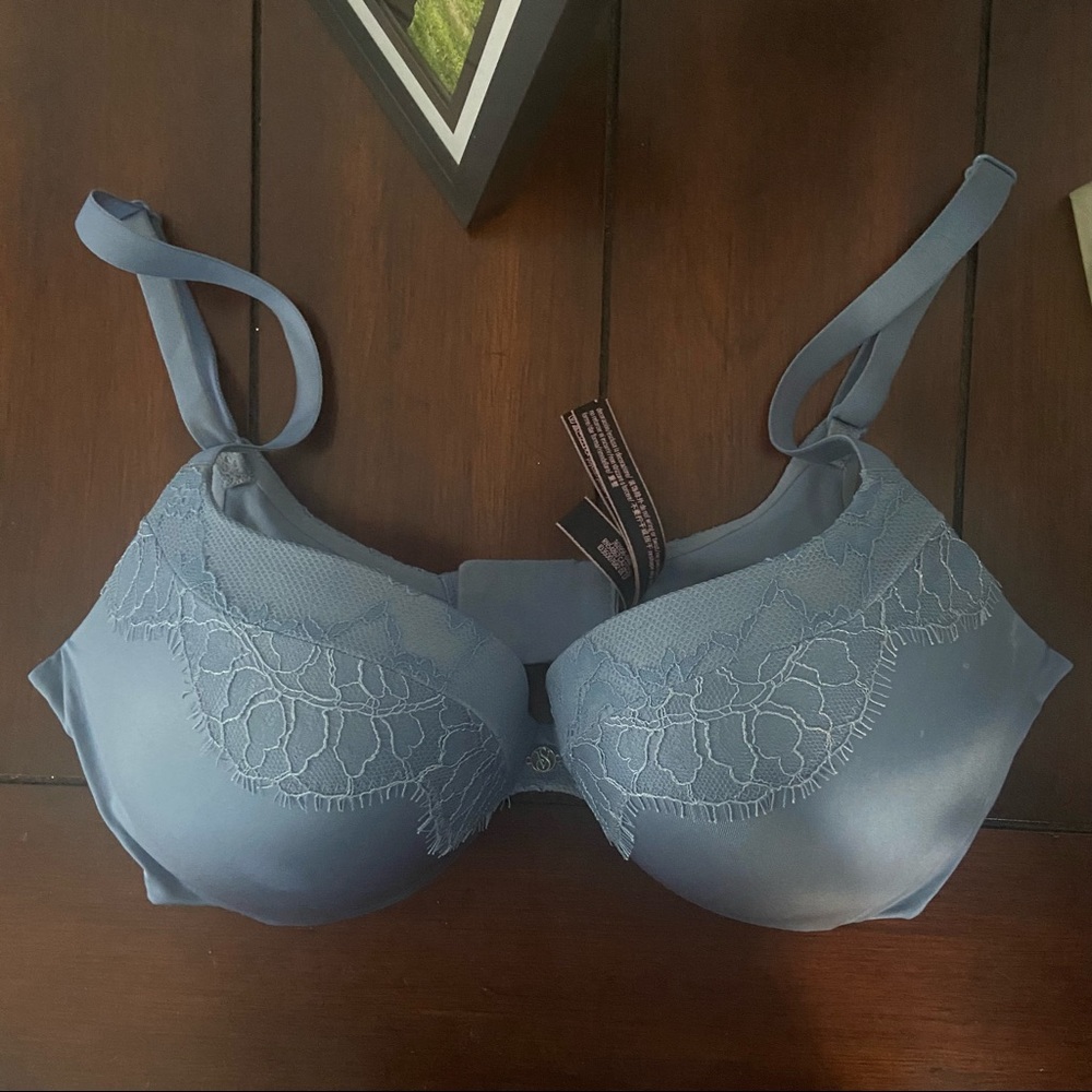 Victoria’s Secret Light Blue with Lace Detail Push Up Bra